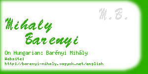 mihaly barenyi business card