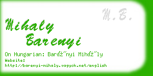 mihaly barenyi business card